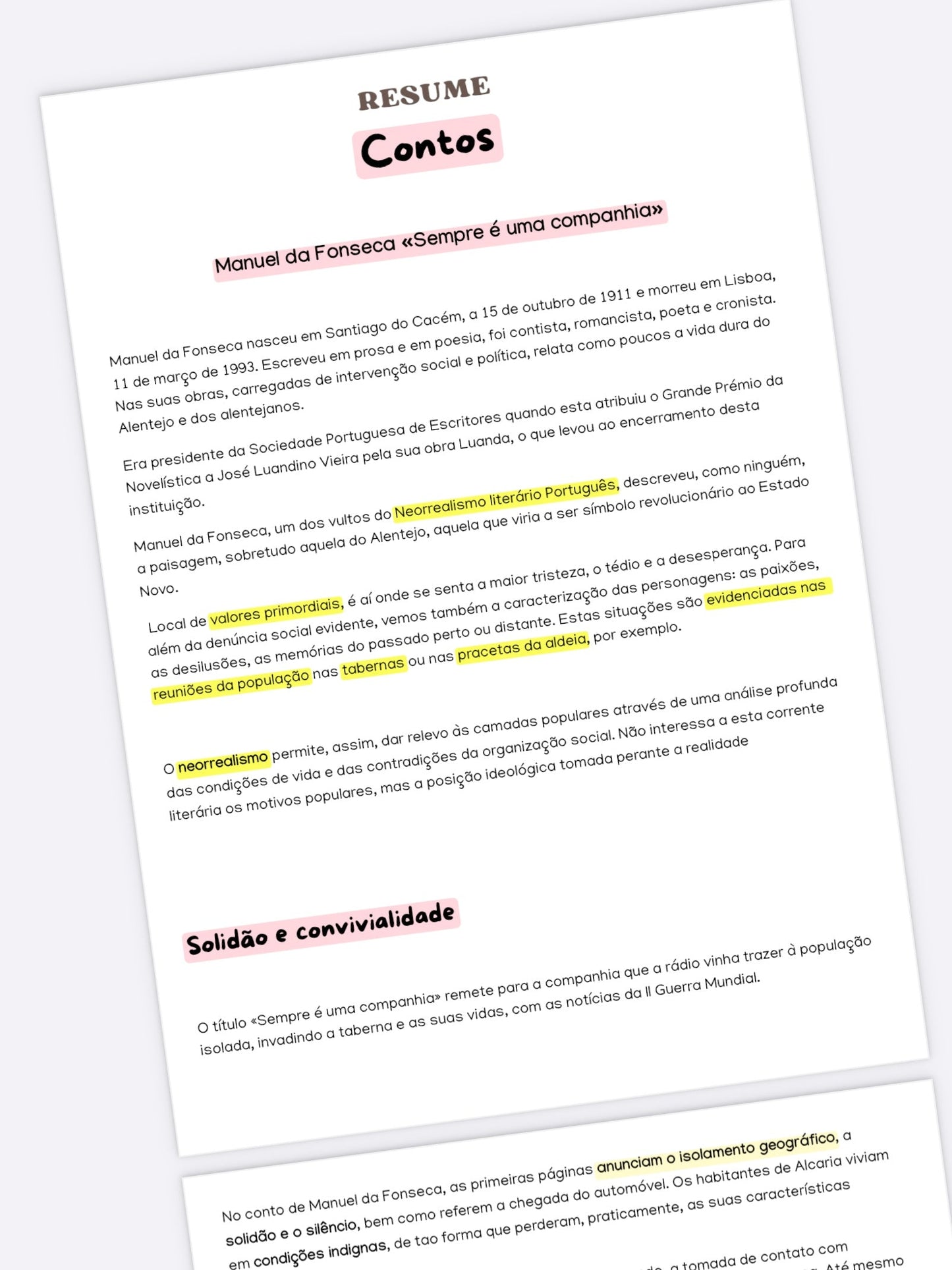 Resumo 12 ano Português