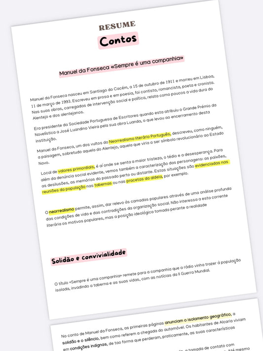Resumo 12 ano Português
