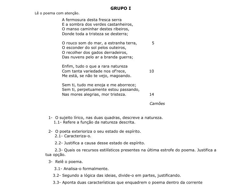 Resumo 10 ano Português