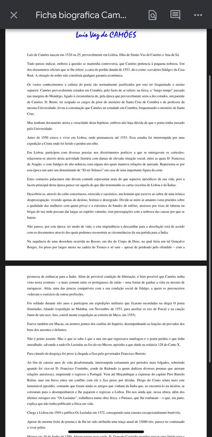 Resumo 10 ano Português